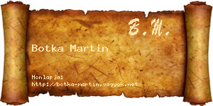 Botka Martin névjegykártya